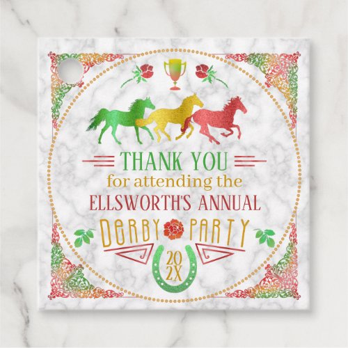 Horse Racing Derby Day Party Colorful Thank You Favor Tags