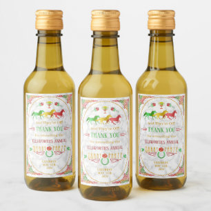 Horse Racing Derby Day Party Colorful Thank You Wine Label