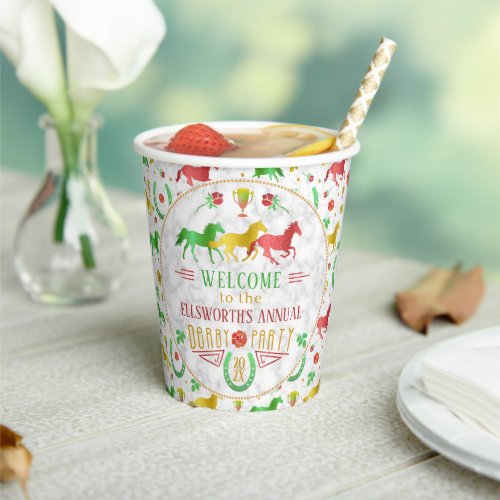 Horse Racing Derby Day Party Colorful Welcome Paper Cups