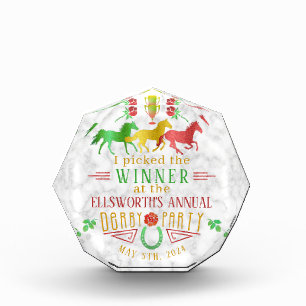 Horse Racing Derby Day Party Colorful Winner Prize Acrylic Award