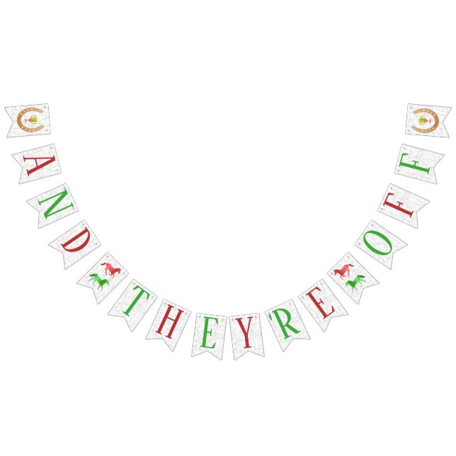 Horse Racing Derby Party Horses And They're Off Bunting Flags (All)