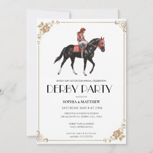 Horse Racing Derby Party Invitation Art