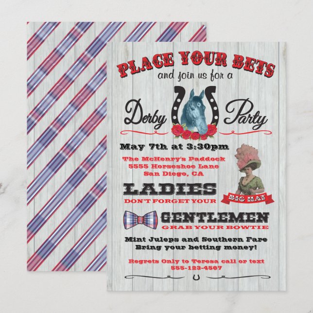 Horse Racing Derby Party Poster Invitation (Front/Back)