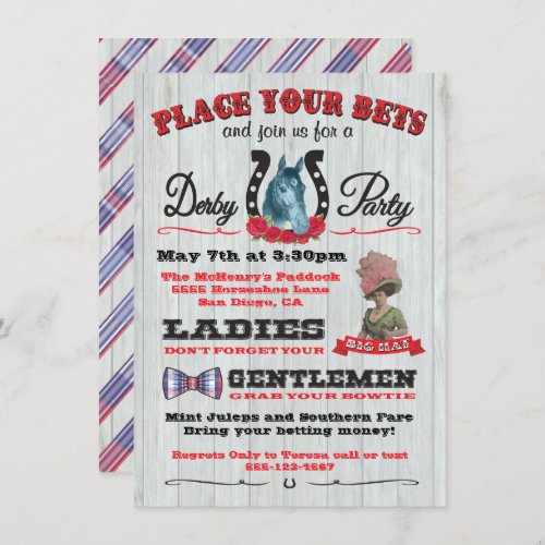 Horse Racing Derby Party Poster Invitation