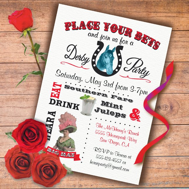 Horse Racing Derby Party Poster Invitations (Creator Uploaded)