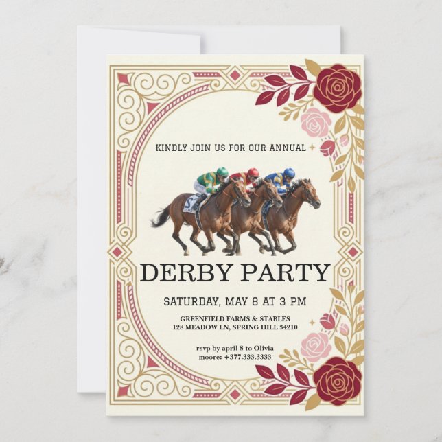 Horse Racing Derby Party Vintage Invitation 2026 (Front)