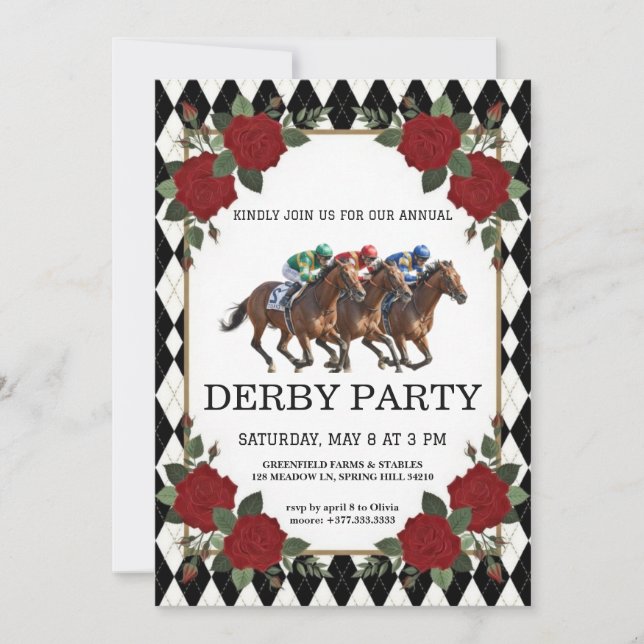 Horse Racing Derby Party Vintage Invitation 2026 (Front)