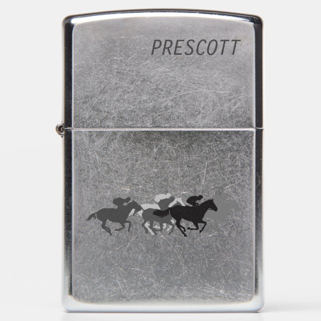 Horse racing elegant customizable zippo lighter (Front)