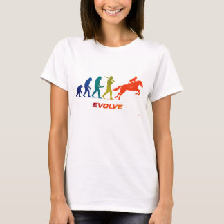 Horse Racing Evolution Silhouette Jockey Design T-Shirt
