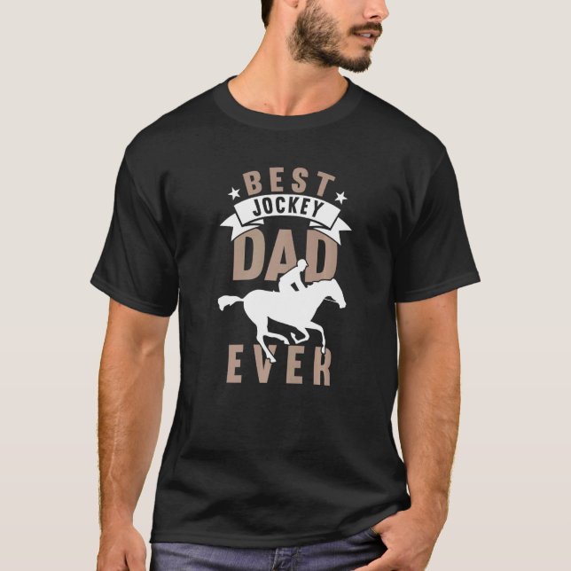 Horse Racing Father Jockey Dad Horseback Riding Ba T-Shirt (Front)