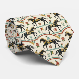 Horse Racing Faux Silk Prize Horse Gentleman's Neck Tie
