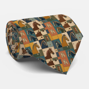 Horse Racing Faux Silk Prize Horse Gentleman's Neck Tie