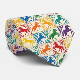 Horse Racing Faux Silk Prize Horse Gentleman's Neck Tie