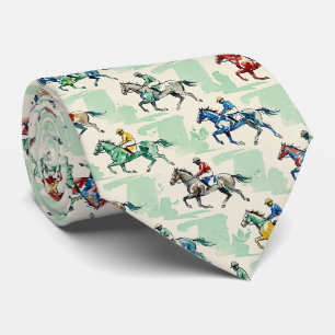 Horse Racing Faux Silk Prize Horse Gentleman's Neck Tie