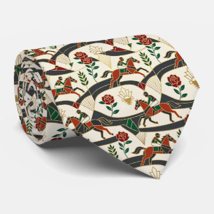 Horse Racing Faux Silk Prize Horse Gentleman's Neck Tie