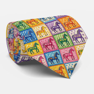 Horse Racing Faux Silk Prize Horse Gentleman's Neck Tie