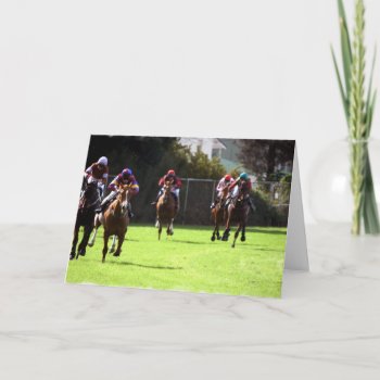 Horse Racing Field Greeting Card by HorseStall at Zazzle
