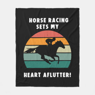 Horse Racing Fleece Blanket