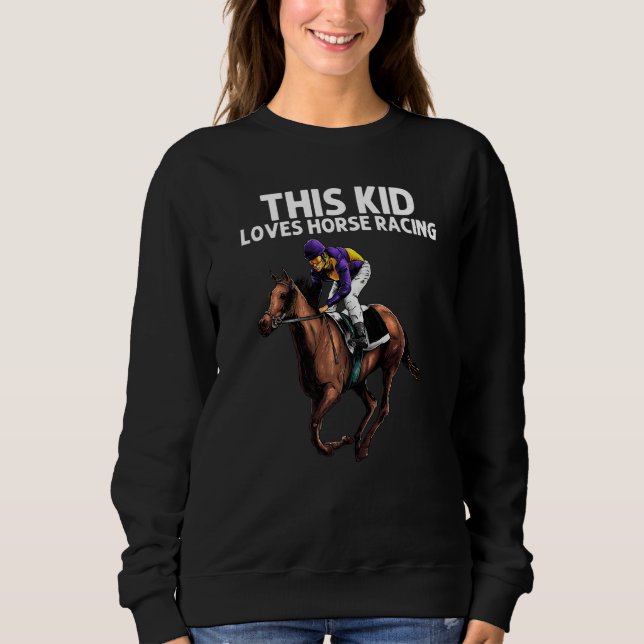 Horse Racing For Kids Boys Girls Horse Jockey Sweatshirt (Front)