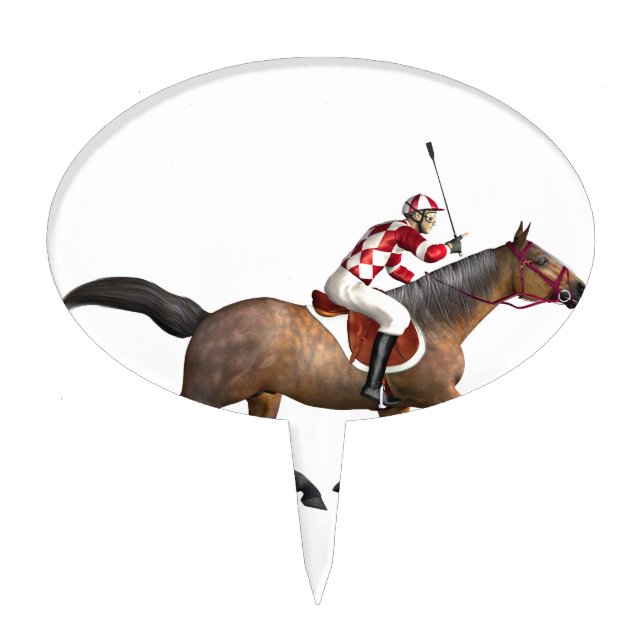Horse Racing Jockey and Horse Cake Topper (Front)