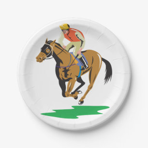 Horse Racing Jockey Galloping Paper Plates