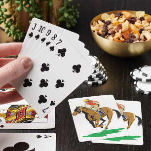 Horse Racing Jockey Galloping Poker Cards