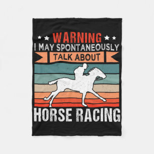 Horse Racing Jockey Horseback Riding Barrel Racer Fleece Blanket
