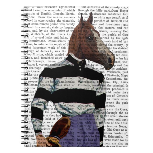 Horse Racing Jockey Portrait Notebook (Front)