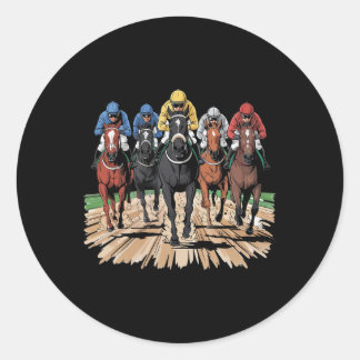 Horse Racing Jockey Racer Der Classic Round Sticker