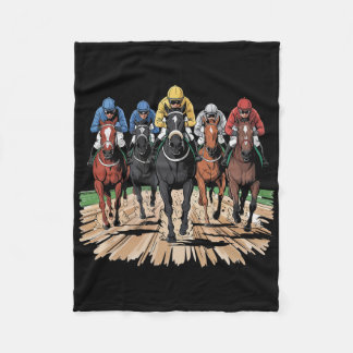Horse Racing Jockey Racer Der Fleece Blanket