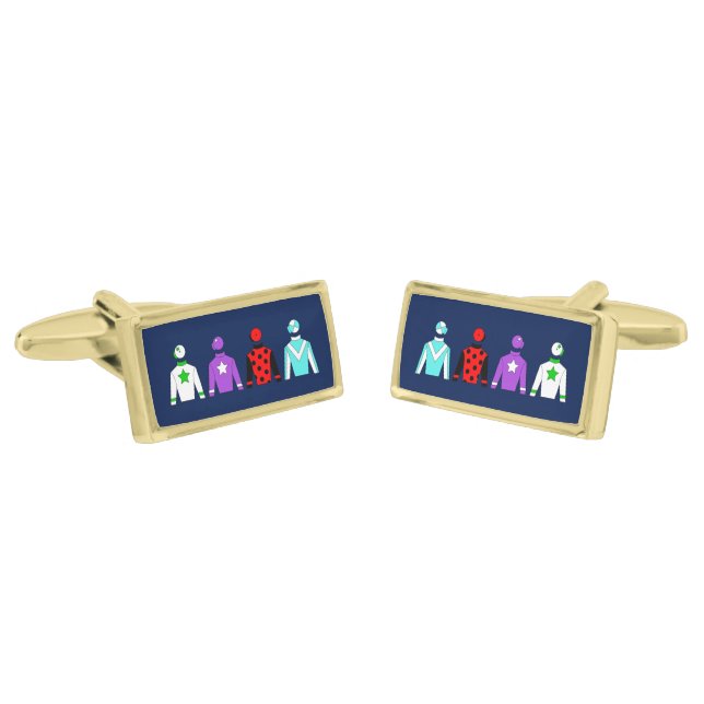 Horse Racing Jockey Silks Cufflinks (Angled)