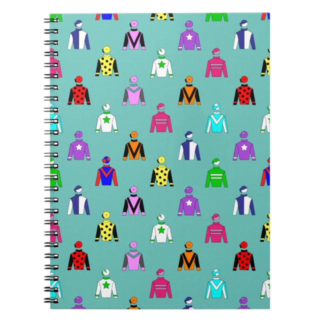 Horse Racing Jockey Silks Multi Coloured Pattern Notebook (Front)