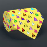 Horse Racing Jockey Silks Neck Tie<br><div class="desc">If you love horse racing then you'll adore this fun tie printed with a pattern of jockey silks. Multi-coloured jockey outfits printed on a pale yellow background (you can change the background colour to whatever colour you wish - just click Customise).</div>