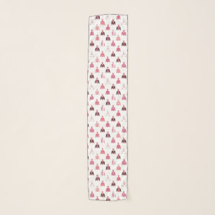 Horse Racing Jockey Silks Stylish Pink And White Scarf