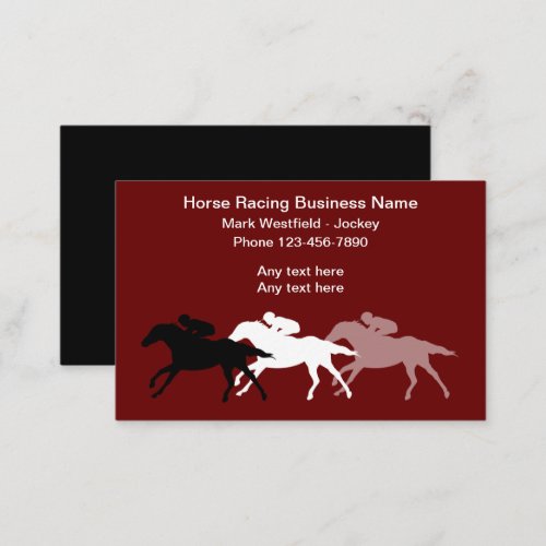 Horse Racing Jockey Theme Business Cards