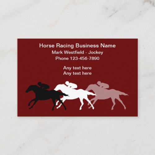 Horse Racing Jockey Theme Business Cards