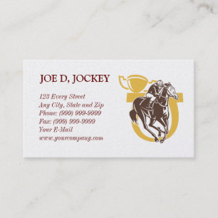 horse racing jockey trainer business card