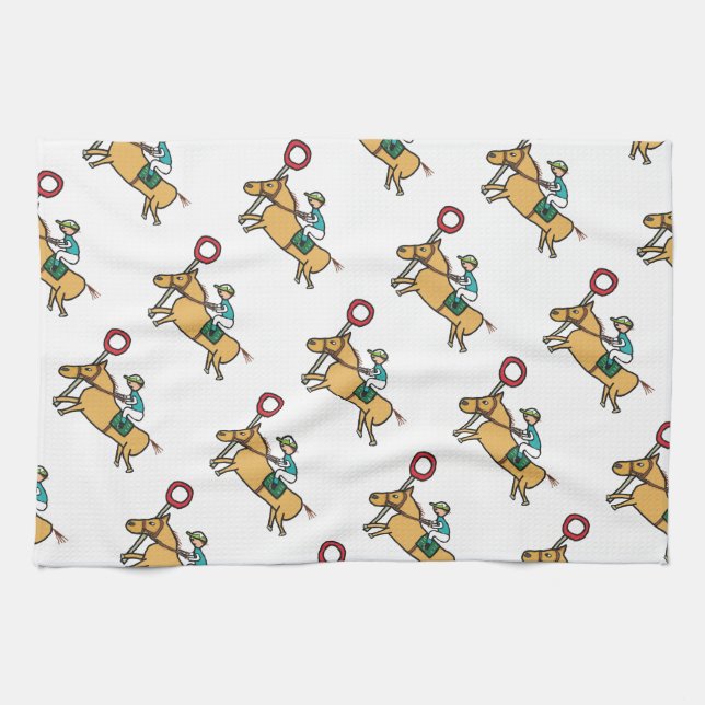 Horse Racing Kitchen Towel (Horizontal)