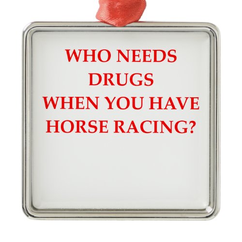 horse racing metal ornament
