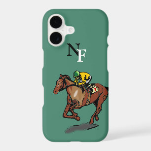 Horse Racing Monogrammed iPhone 17 Case