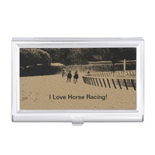 Horse Racing Muddy Track Grunge Business Card Holder