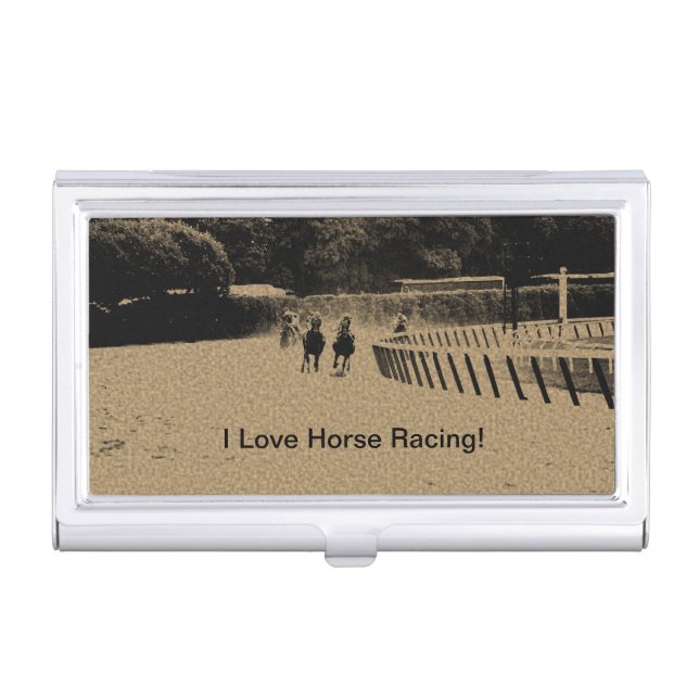 Horse Racing Muddy Track Grunge Business Card Holder (Front)
