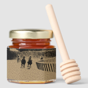 Horse Racing Muddy Track Grunge Honey Jar Favors