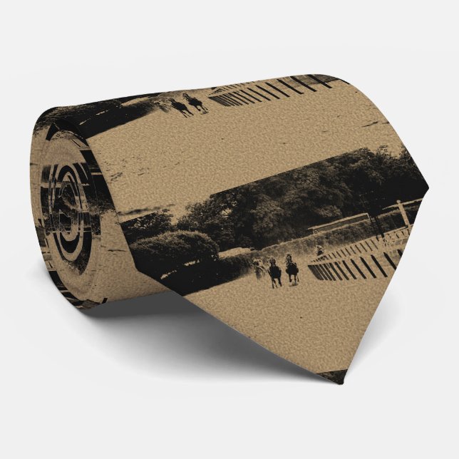 Horse Racing Muddy Track Grunge Neck Tie (Rolled)