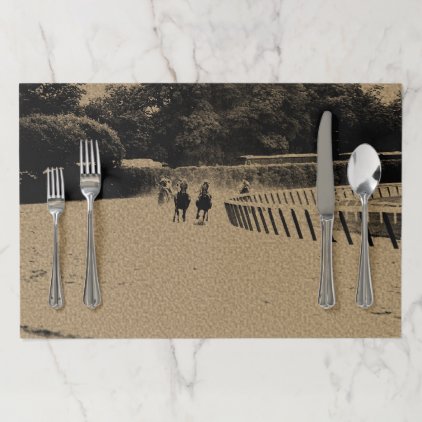 Horse Racing Muddy Track Grunge Placemat