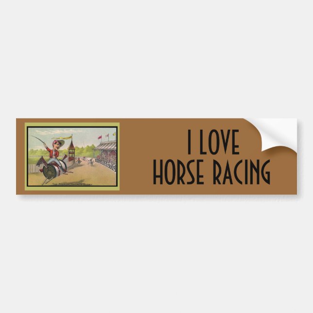 Horse Racing on Thread Spools Bumper Sticker (Front)