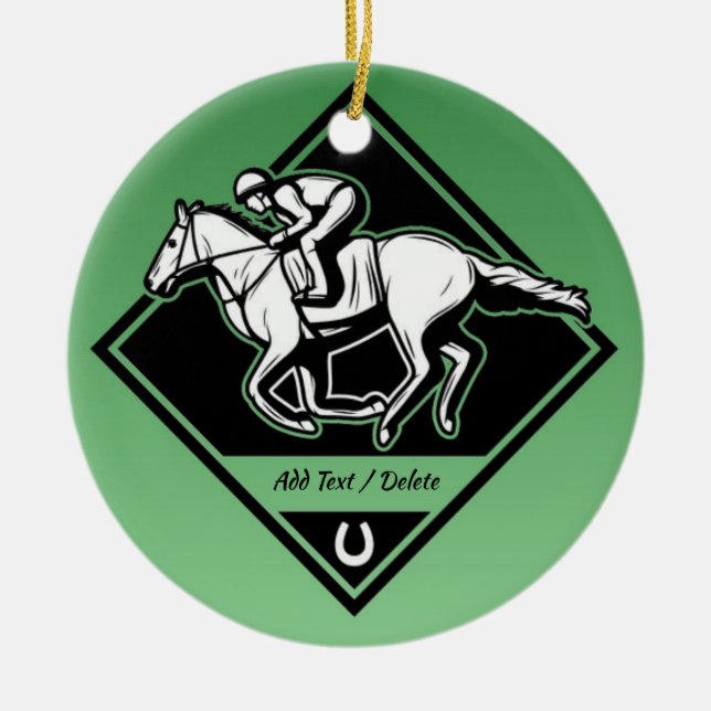 Horse Racing Ornament (Front)