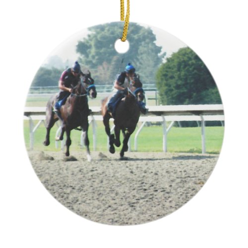 Horse racing ornament