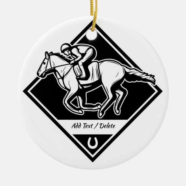 Horse Racing Ornament (Front)