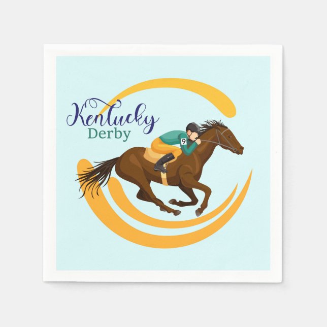 Horse Racing Paper Napkins (Front)